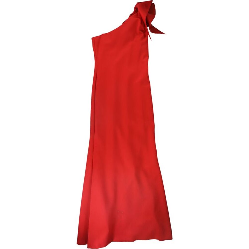 B&A Womens Ruffled One Shoulder Dress, Red, 10, DM